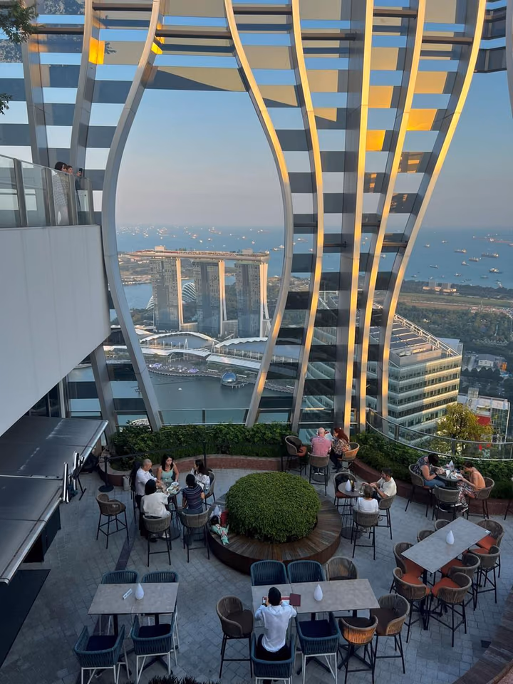 Rooftop terrace above Marina Bay
